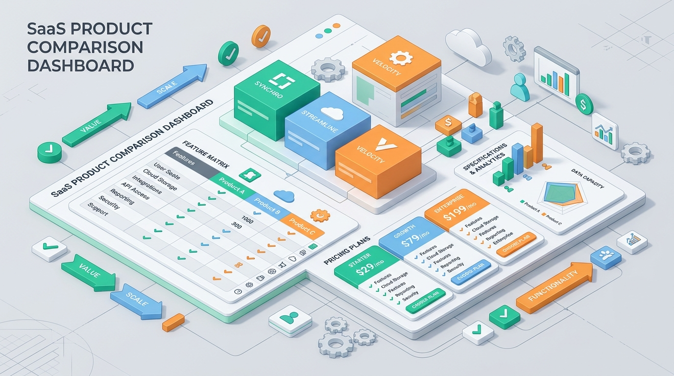 【製品比較】導入検討中のSaaS 3社を機能・価格で自動比較