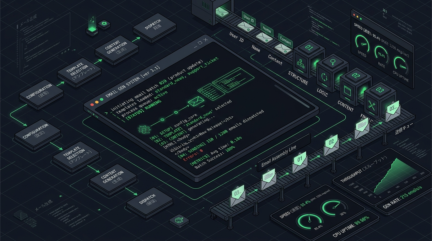 【メール】ターミナルから定型メールを生成。CLI派の爆速作成術