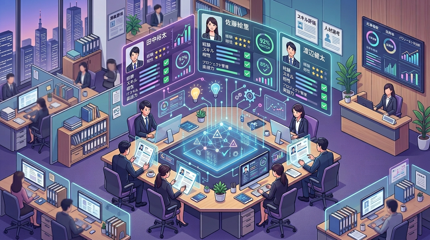 【採用】職務経歴書を読み込ませ、自社とのマッチ度を多角分析 