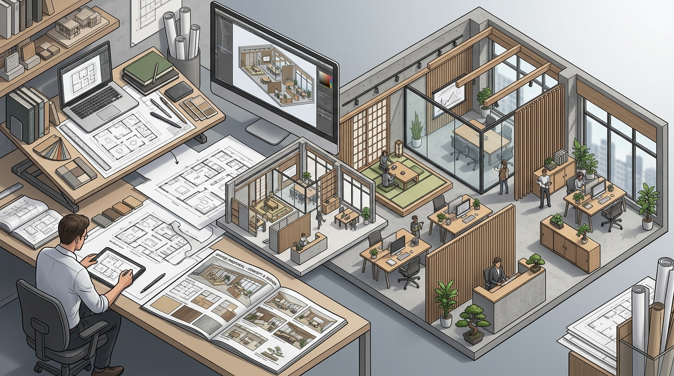 【建築・内装】オフィスの内装イメージをAIで可視化。クライアント提案の武器にする