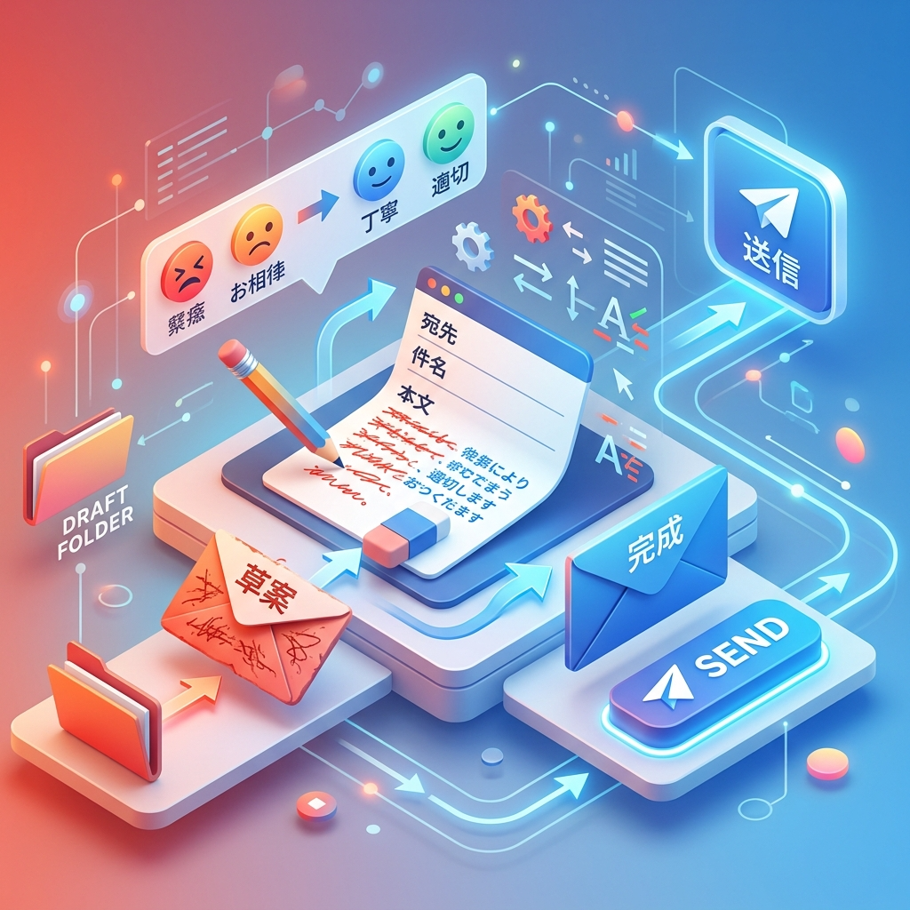 【メール】感情的な下書きを、冷静で説得力ある文面に修正