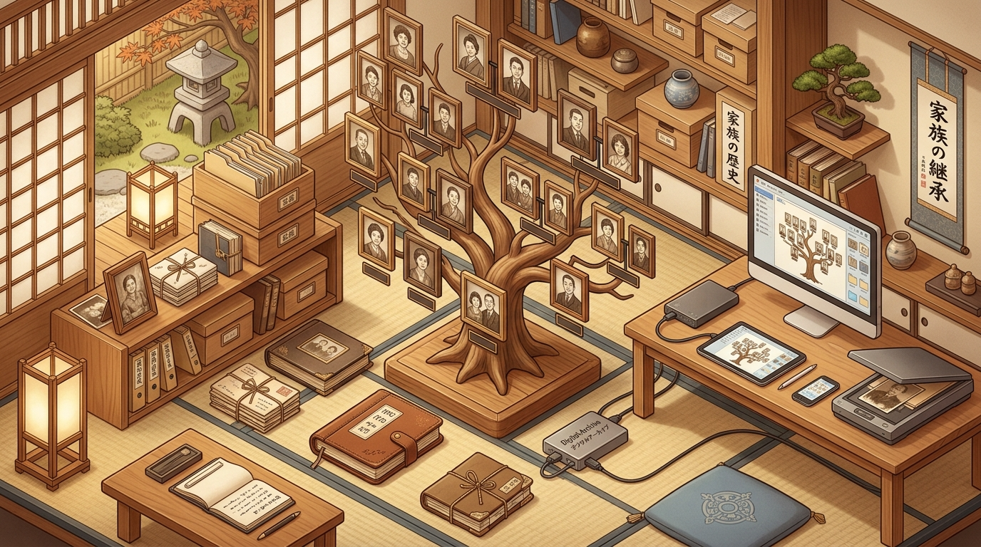 【家系図】家族の日記や手紙をデジタル化し、歴史を質問する